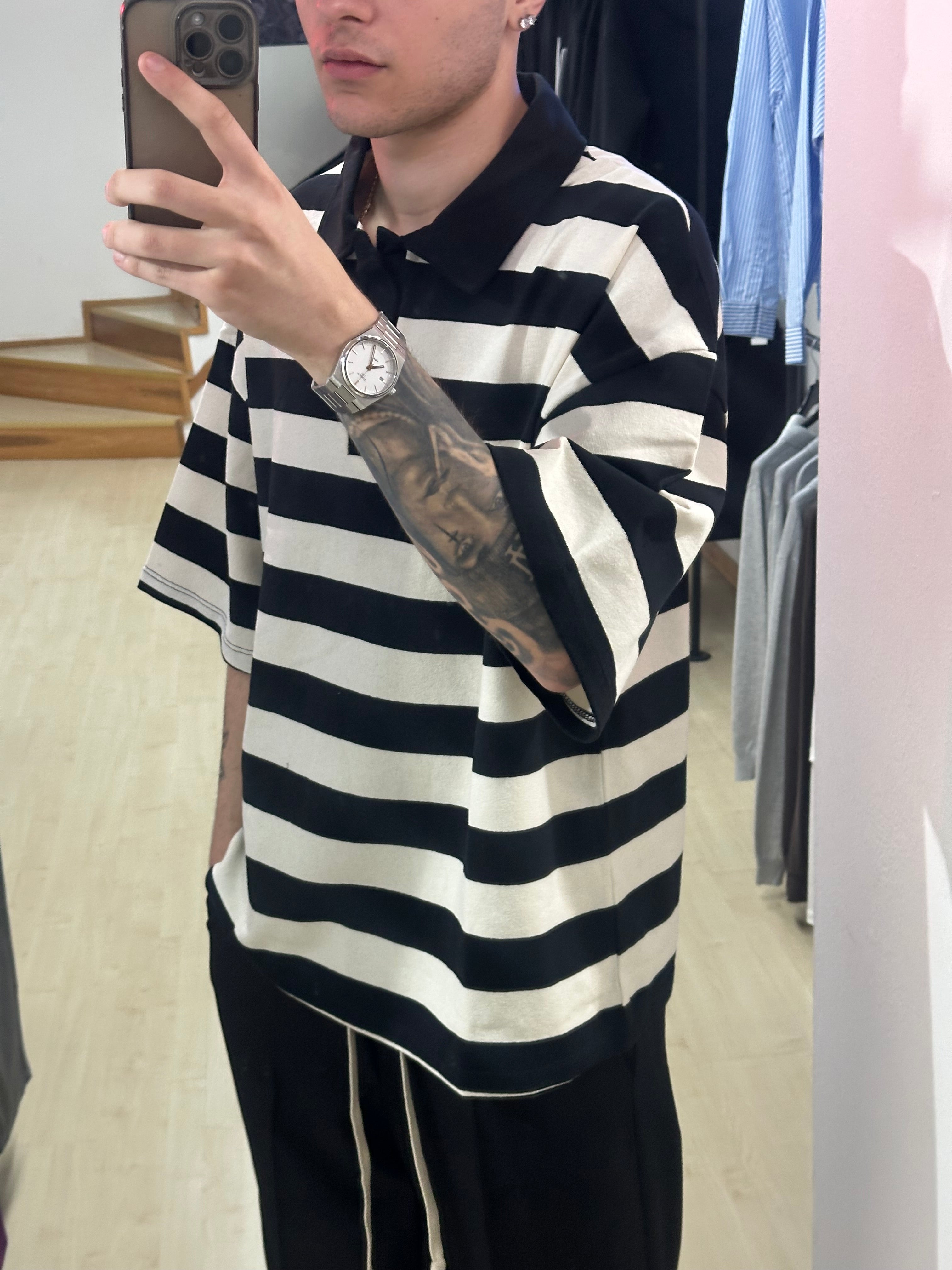 Polo oversize a righe