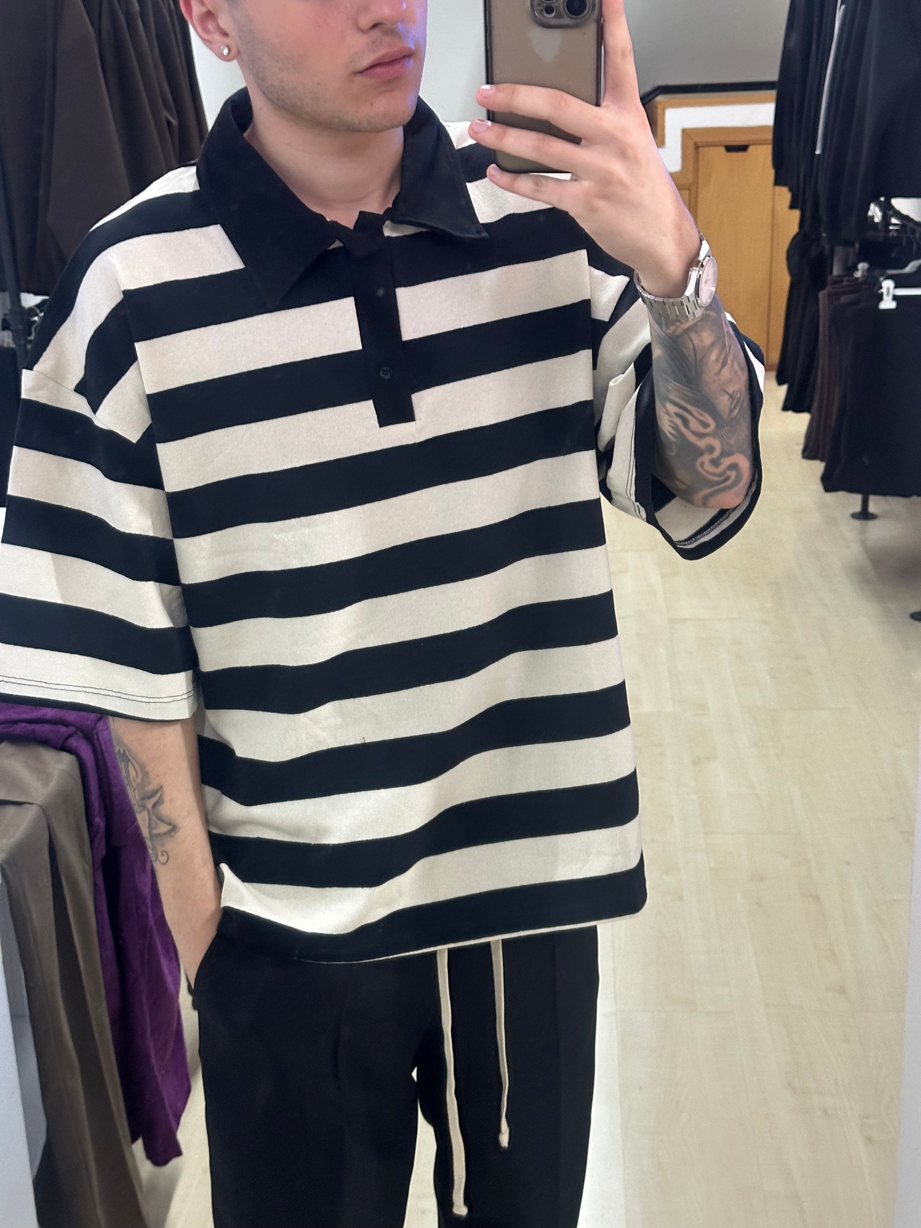 Polo oversize a righe
