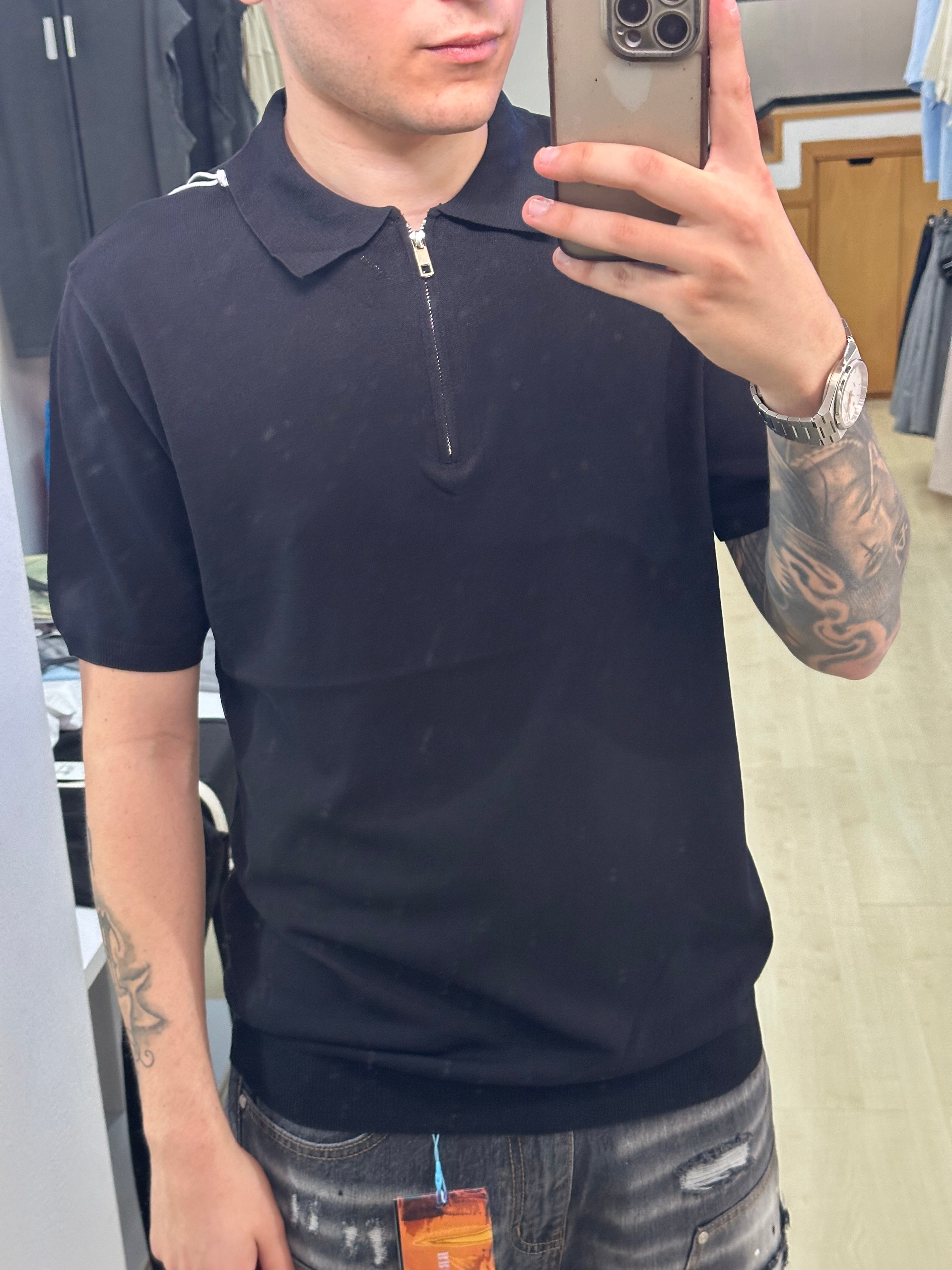 Polo in filo zip