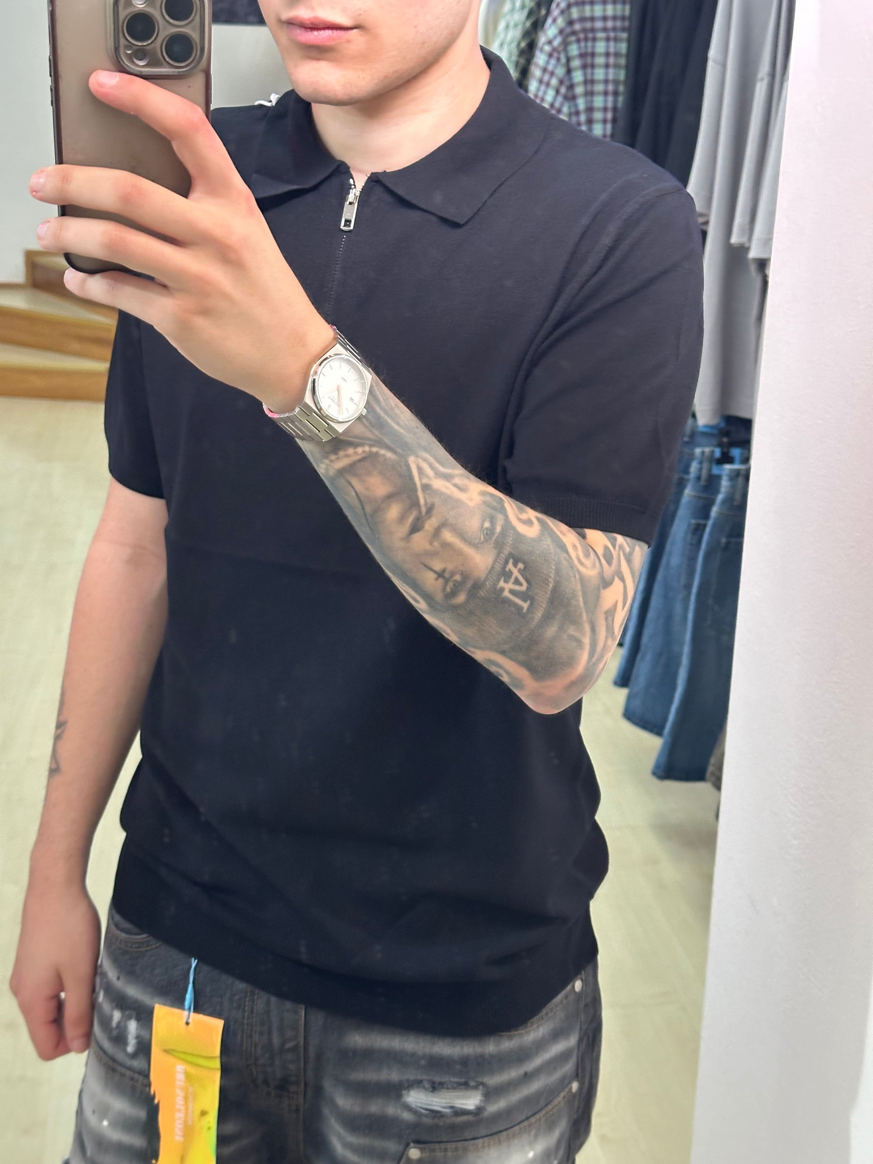 Polo in filo zip